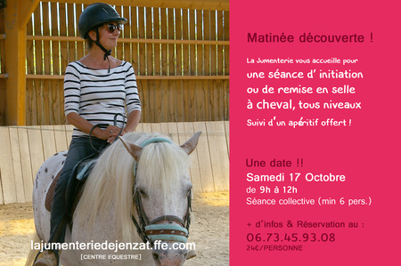 Equitation Vacances Toussaint 2015 Auvergne - Spécial Ados Adulte Découverte