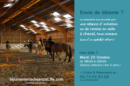 Equitation Vacances Toussaint 2015 Auvergne - Spécial Ados Adulte Découverte